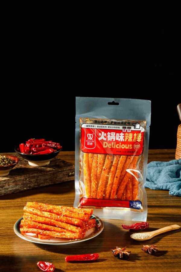 Famous Chinese Halal Latiao Snacks Spicy Gluten Vegetarian Meat Strips Fried and Packaged in a Bag