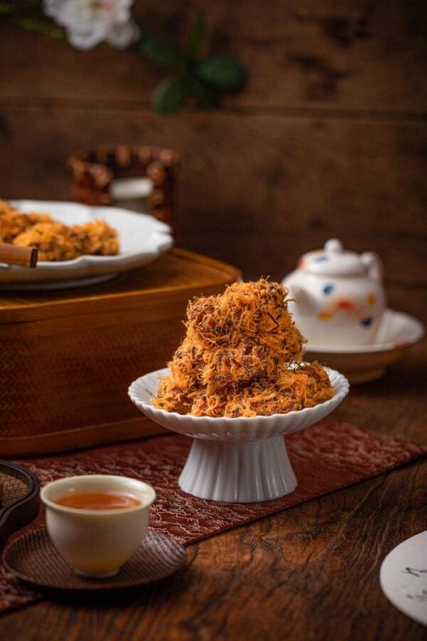 Dried Chicken Floss Twisted Dough with Seaweed & Spicy Flavour Tinned Afternoon Tea Snacks