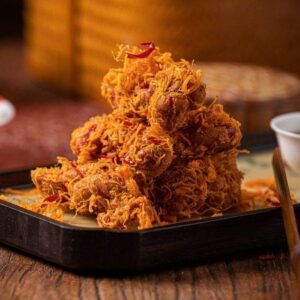 Dried Chicken Floss Twisted Dough with Seaweed & Spicy Flavour Tinned Afternoon Tea Snacks