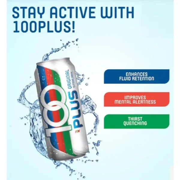 100 Plus Original Carbonated Isotonic Drink 325ML can
